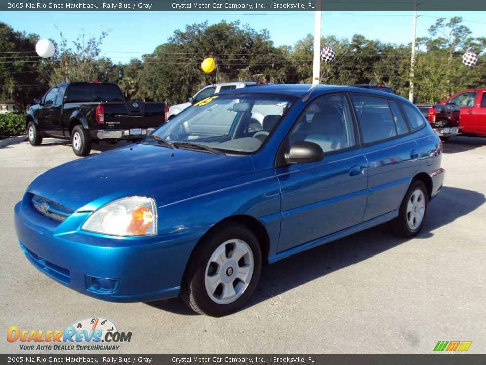 2005 Kia Rio Cinco Hatchback Rally Blue / Gray Photo #1