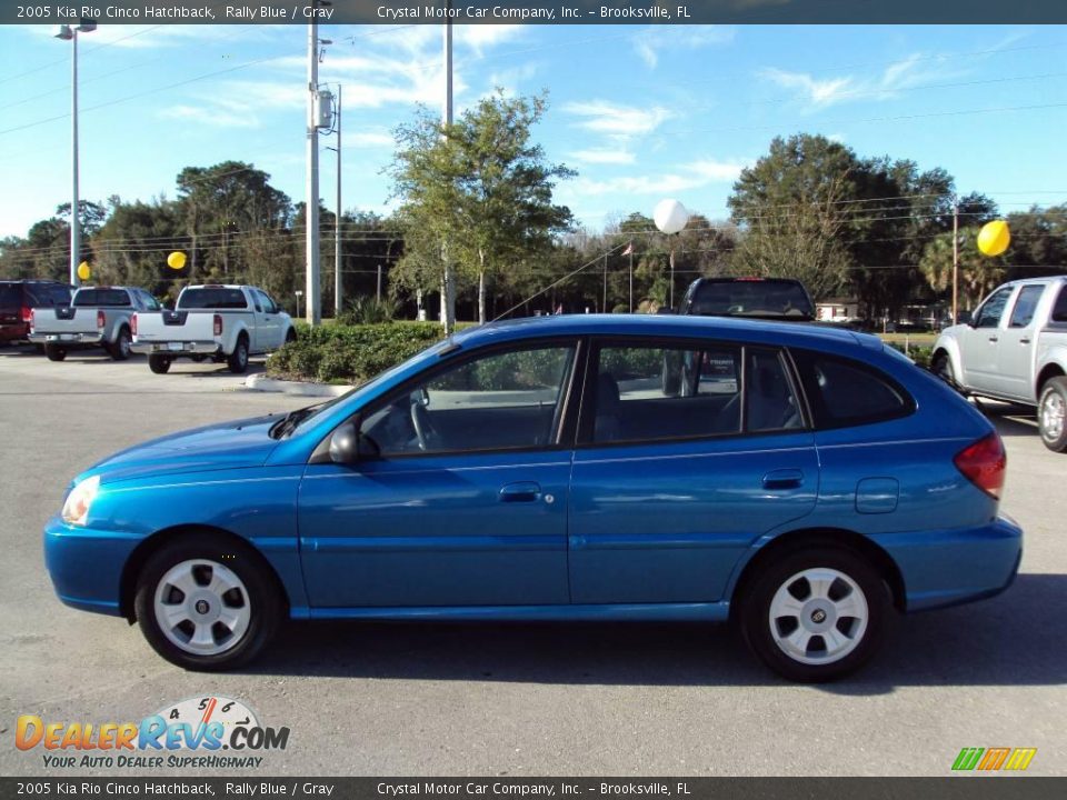 2005 Kia Rio Cinco Hatchback Rally Blue / Gray Photo #2