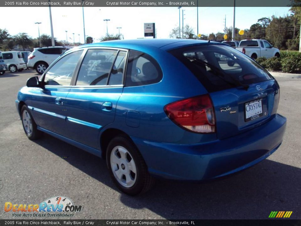 2005 Kia Rio Cinco Hatchback Rally Blue / Gray Photo #3