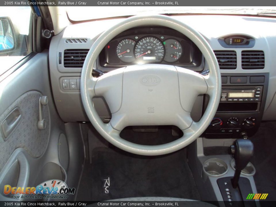 2005 Kia Rio Cinco Hatchback Rally Blue / Gray Photo #6