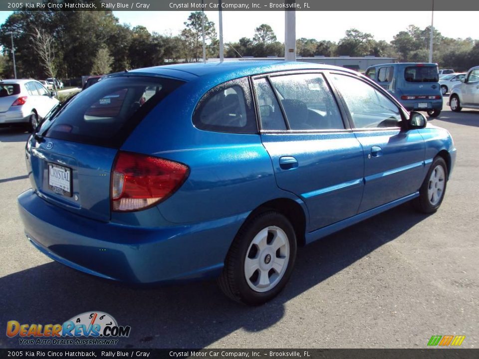 2005 Kia Rio Cinco Hatchback Rally Blue / Gray Photo #9