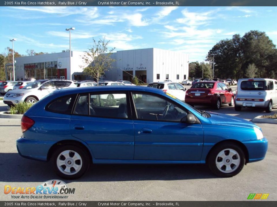 2005 Kia Rio Cinco Hatchback Rally Blue / Gray Photo #10