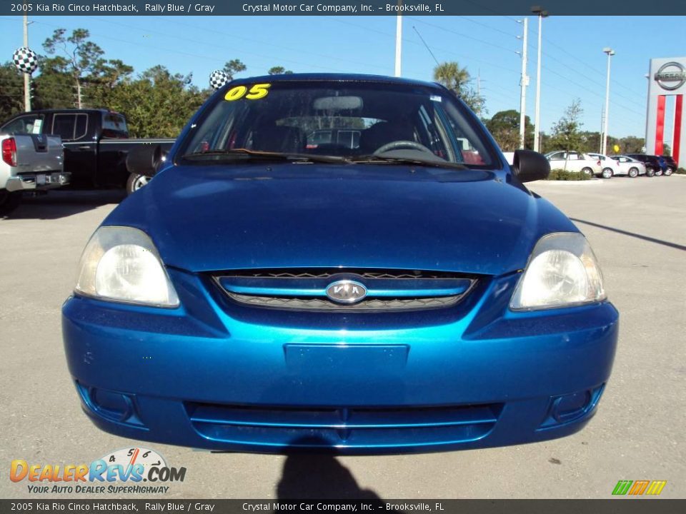 2005 Kia Rio Cinco Hatchback Rally Blue / Gray Photo #14