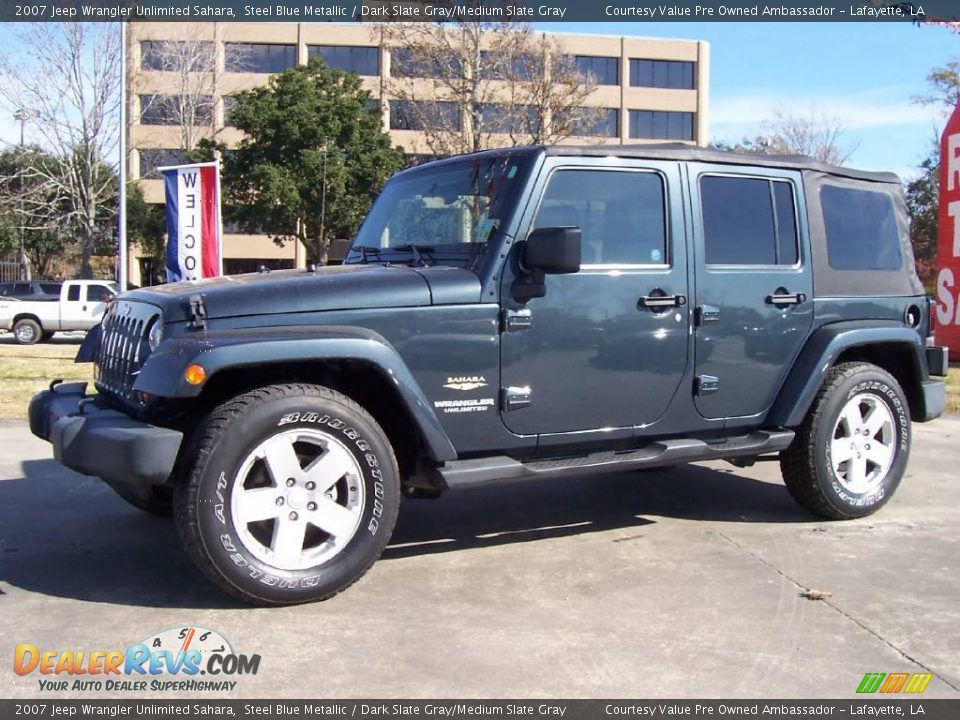 2007 Jeep Wrangler Unlimited Sahara Steel Blue Metallic / Dark Slate Gray/Medium Slate Gray Photo #1