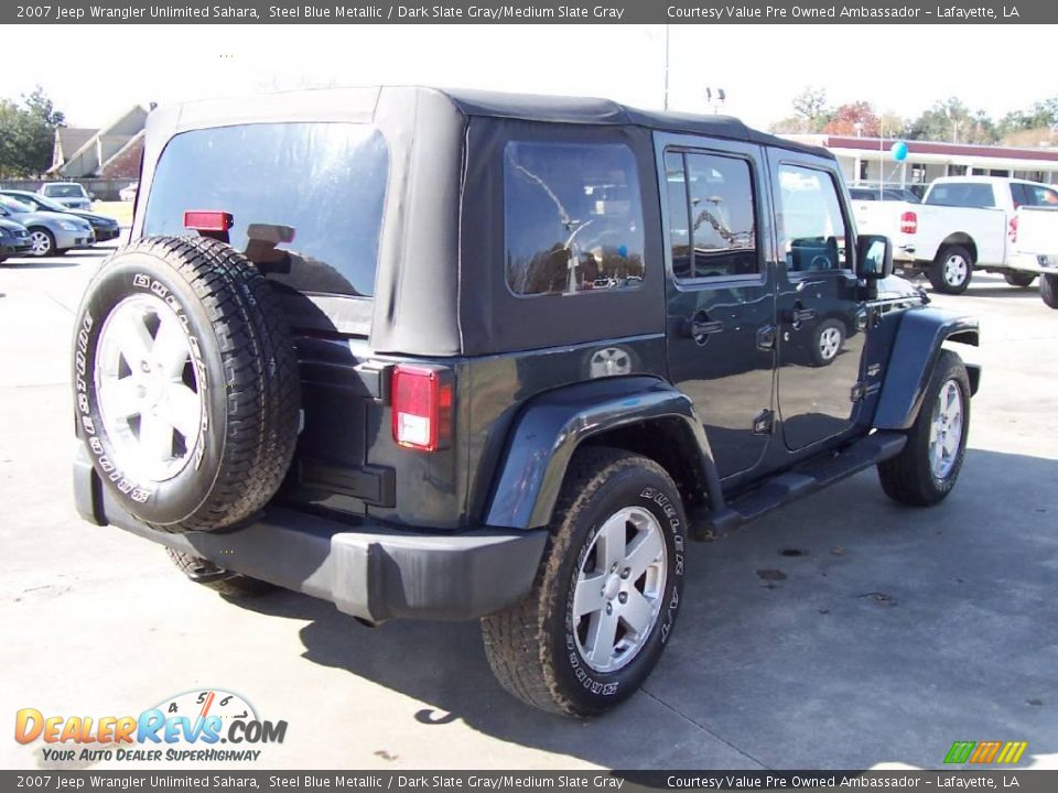 2007 Jeep Wrangler Unlimited Sahara Steel Blue Metallic / Dark Slate Gray/Medium Slate Gray Photo #5