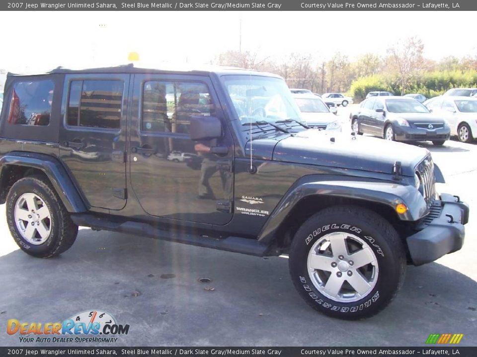 2007 Jeep Wrangler Unlimited Sahara Steel Blue Metallic / Dark Slate Gray/Medium Slate Gray Photo #6