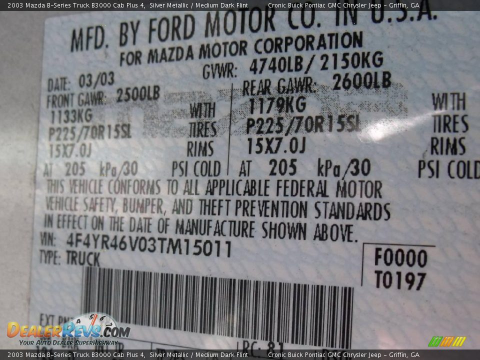 2003 Mazda B-Series Truck B3000 Cab Plus 4 Silver Metallic / Medium Dark Flint Photo #19