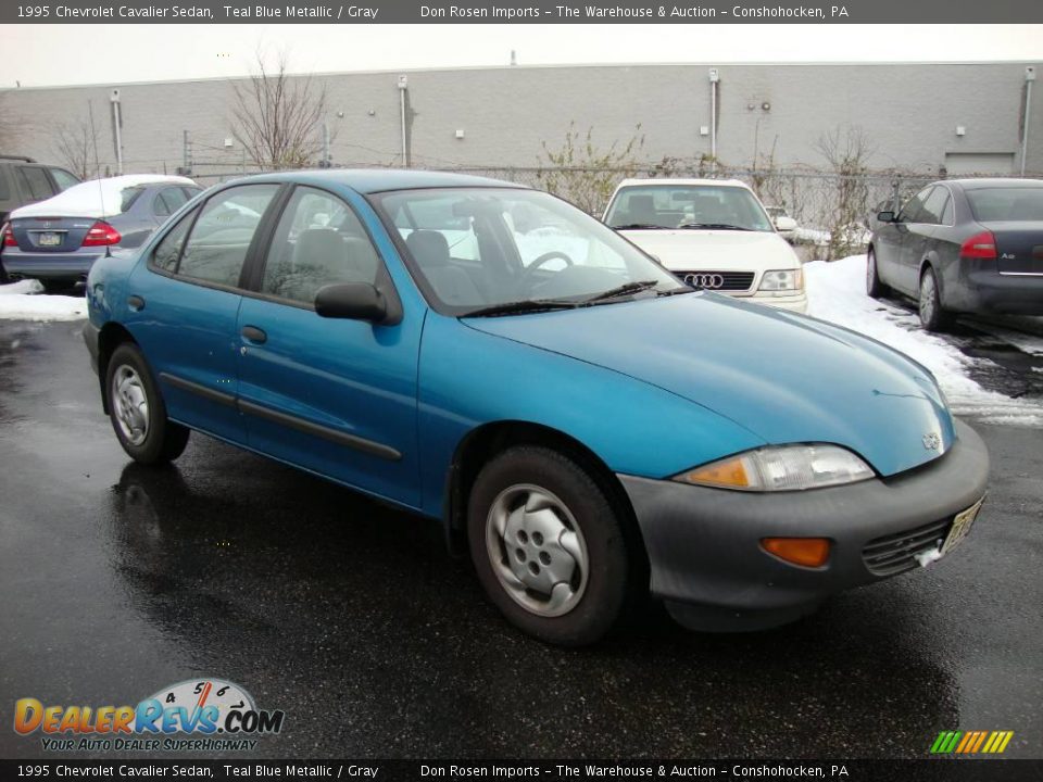 1995 Chevrolet Cavalier Sedan Teal Blue Metallic / Gray Photo #5