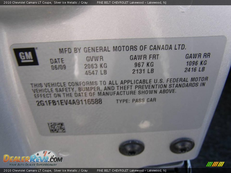 2010 Chevrolet Camaro LT Coupe Silver Ice Metallic / Gray Photo #14