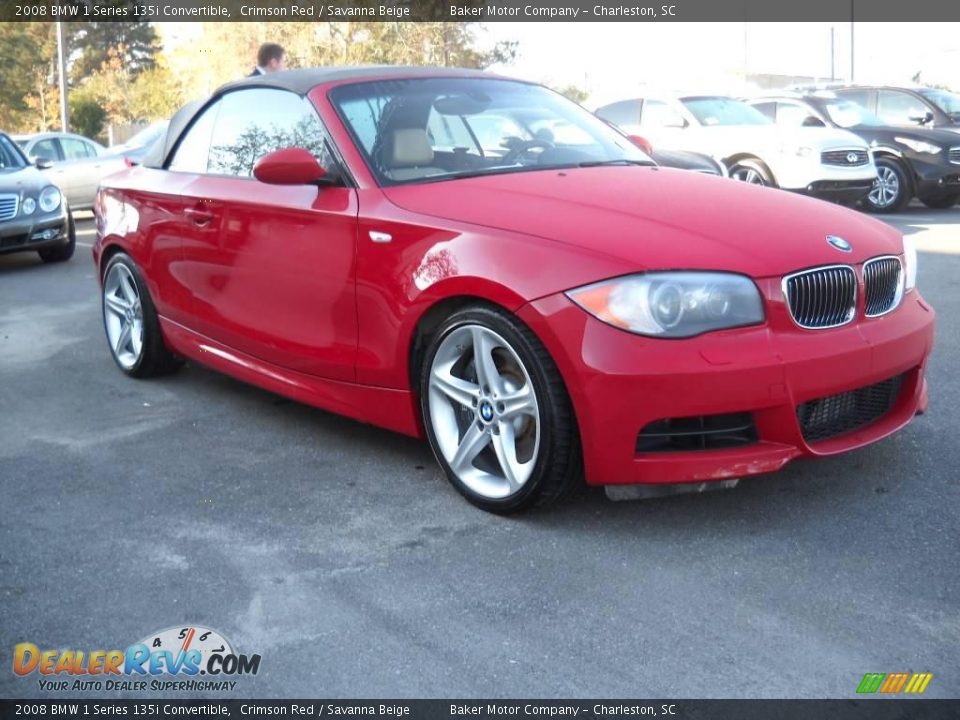 2008 BMW 1 Series 135i Convertible Crimson Red / Savanna Beige Photo #1