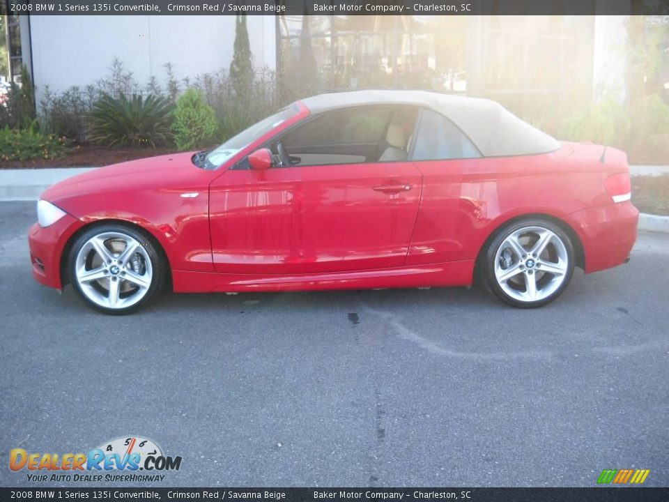 2008 BMW 1 Series 135i Convertible Crimson Red / Savanna Beige Photo #2