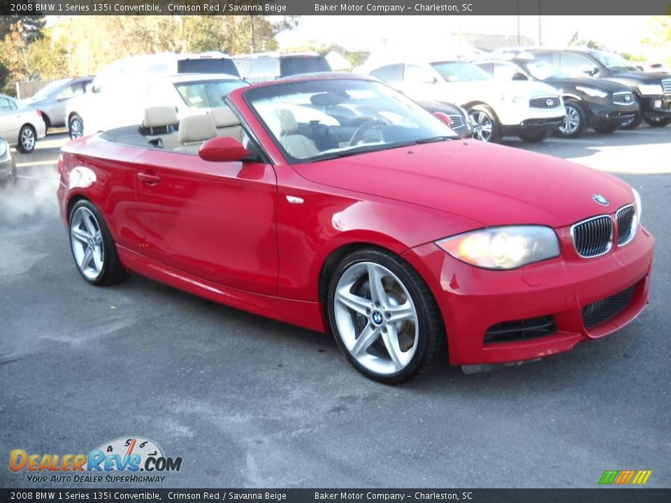 2008 BMW 1 Series 135i Convertible Crimson Red / Savanna Beige Photo #3