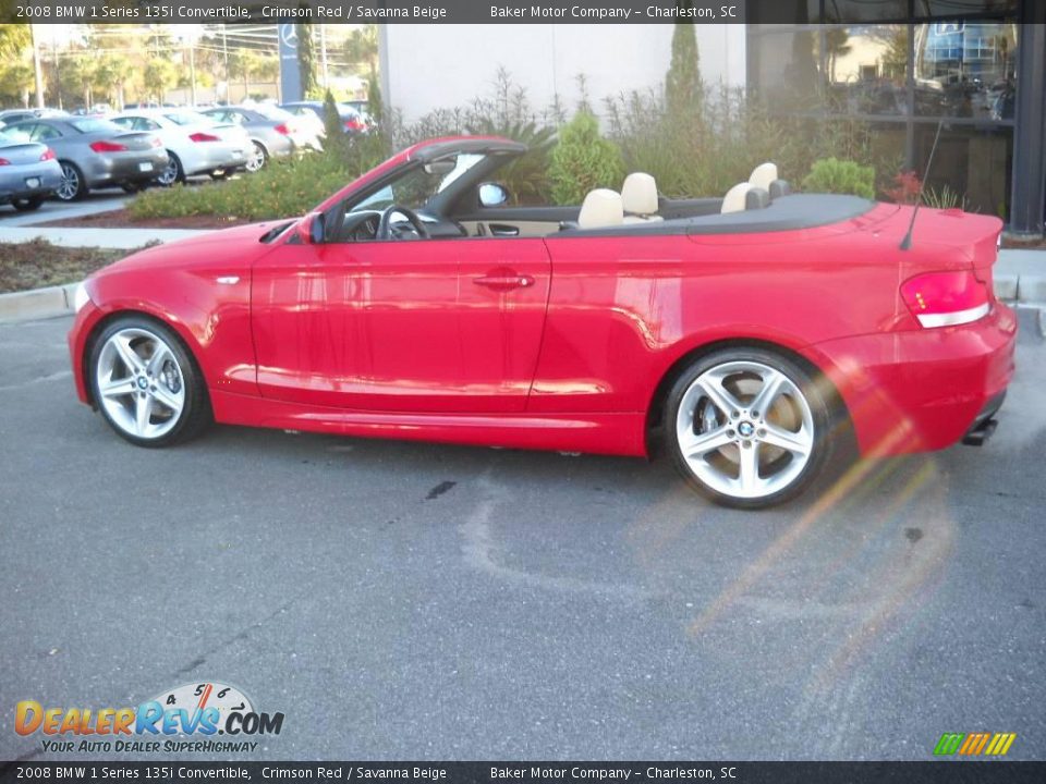 2008 BMW 1 Series 135i Convertible Crimson Red / Savanna Beige Photo #4