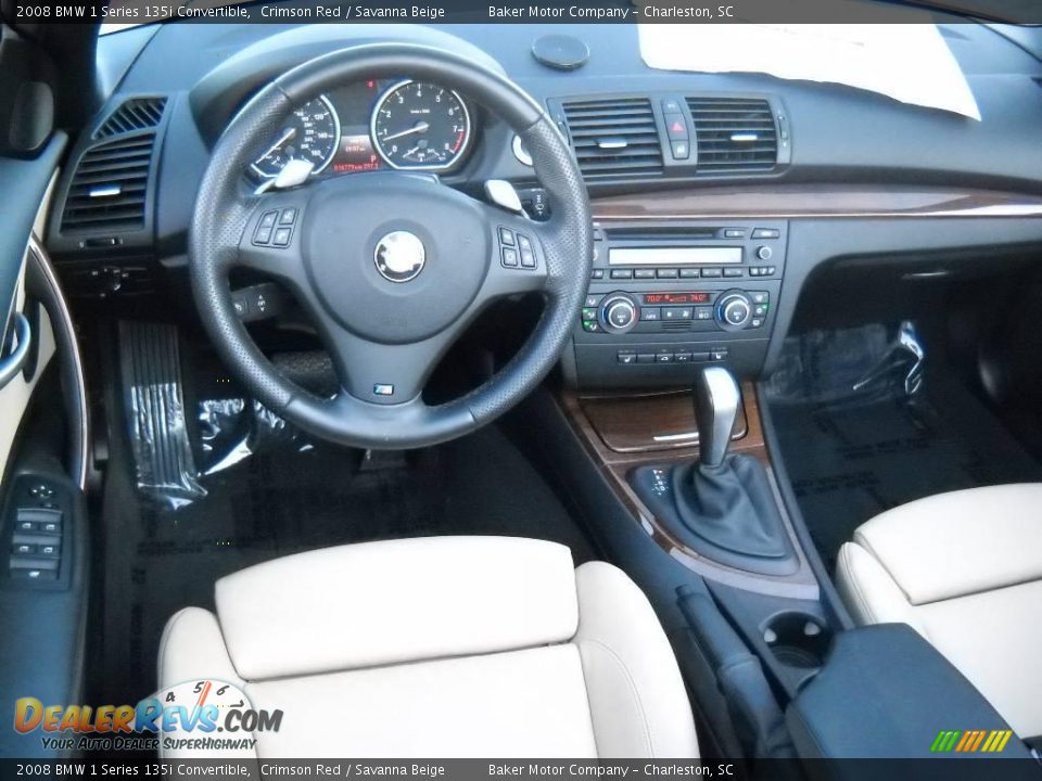 2008 BMW 1 Series 135i Convertible Crimson Red / Savanna Beige Photo #5