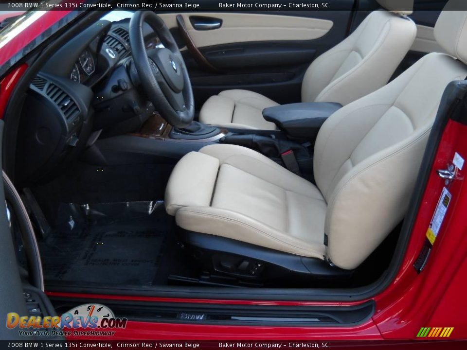 2008 BMW 1 Series 135i Convertible Crimson Red / Savanna Beige Photo #6