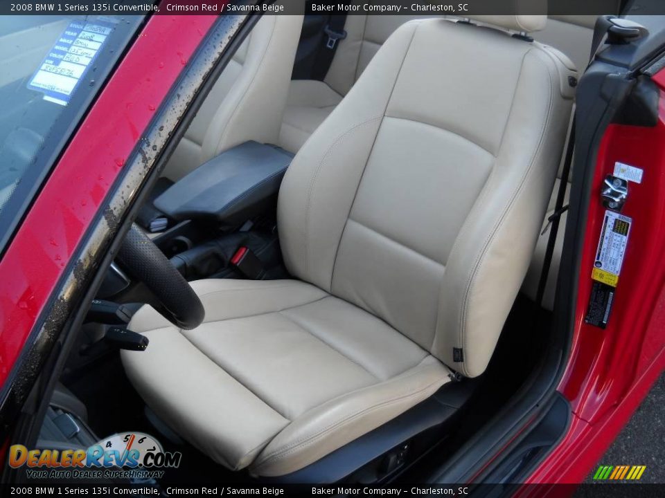 2008 BMW 1 Series 135i Convertible Crimson Red / Savanna Beige Photo #7