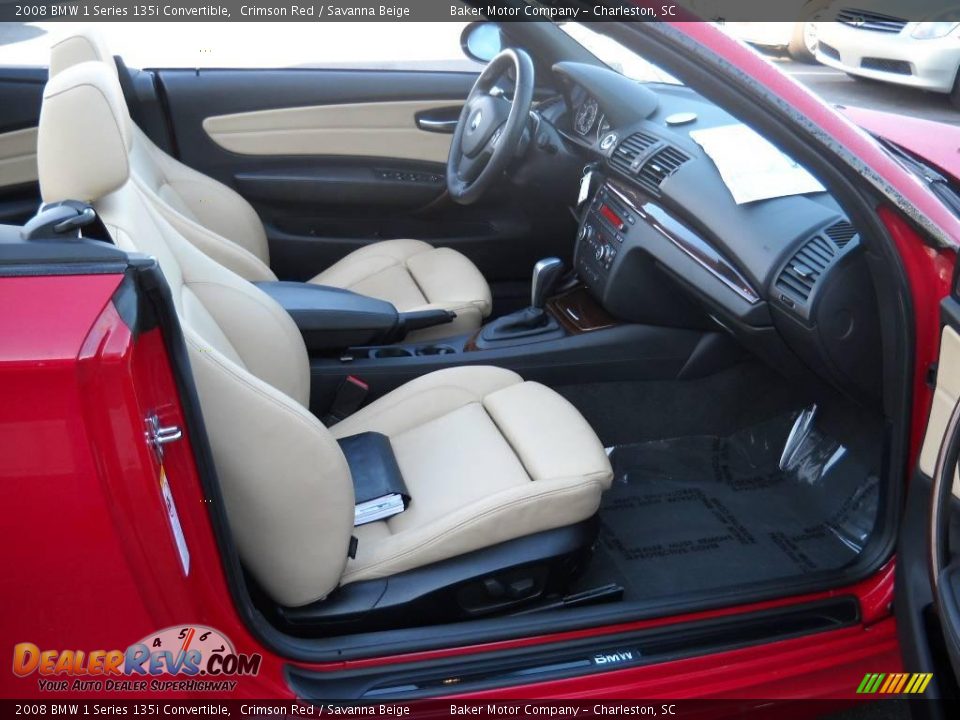 2008 BMW 1 Series 135i Convertible Crimson Red / Savanna Beige Photo #14