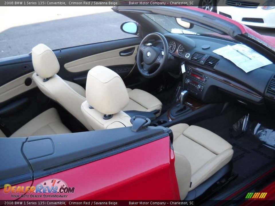 2008 BMW 1 Series 135i Convertible Crimson Red / Savanna Beige Photo #15