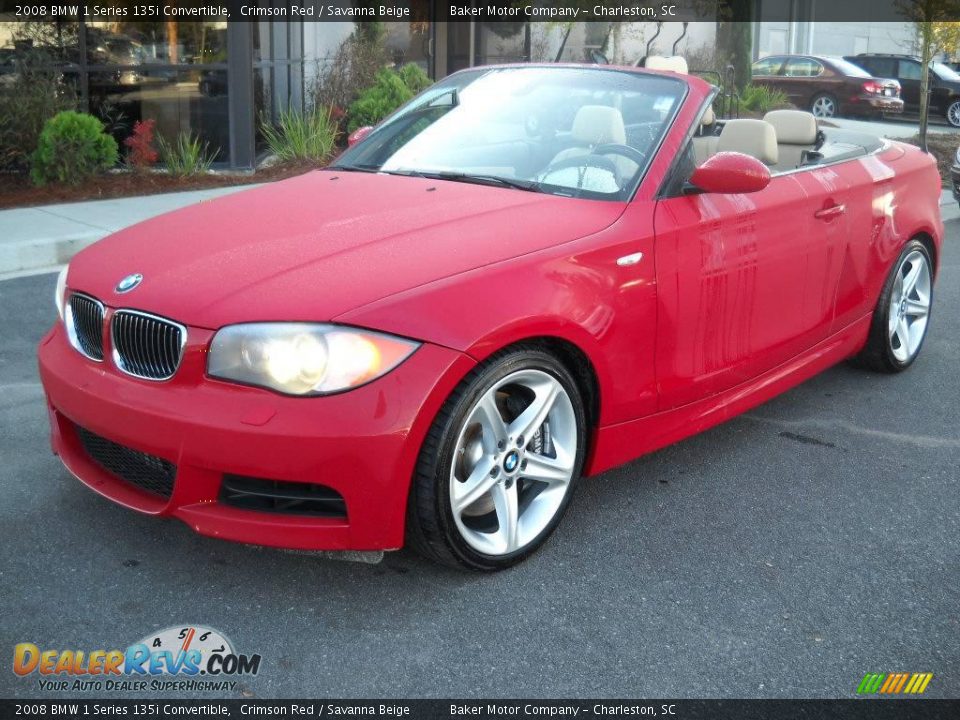 2008 BMW 1 Series 135i Convertible Crimson Red / Savanna Beige Photo #16