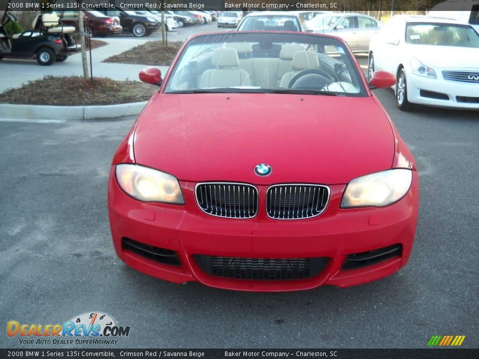 2008 BMW 1 Series 135i Convertible Crimson Red / Savanna Beige Photo #17