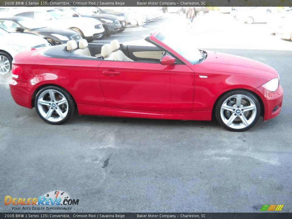 2008 BMW 1 Series 135i Convertible Crimson Red / Savanna Beige Photo #18