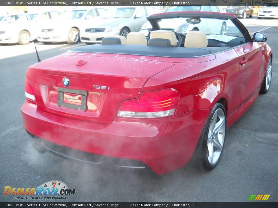 2008 BMW 1 Series 135i Convertible Crimson Red / Savanna Beige Photo #19