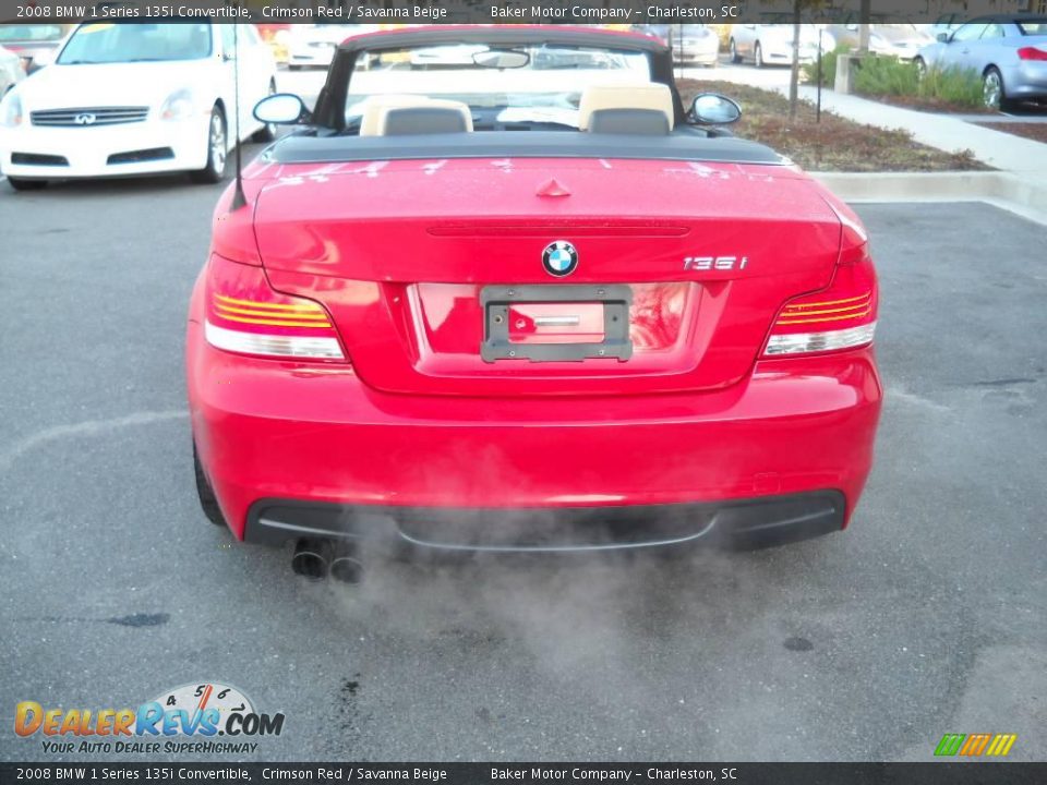 2008 BMW 1 Series 135i Convertible Crimson Red / Savanna Beige Photo #20