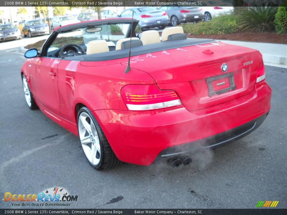 2008 BMW 1 Series 135i Convertible Crimson Red / Savanna Beige Photo #21