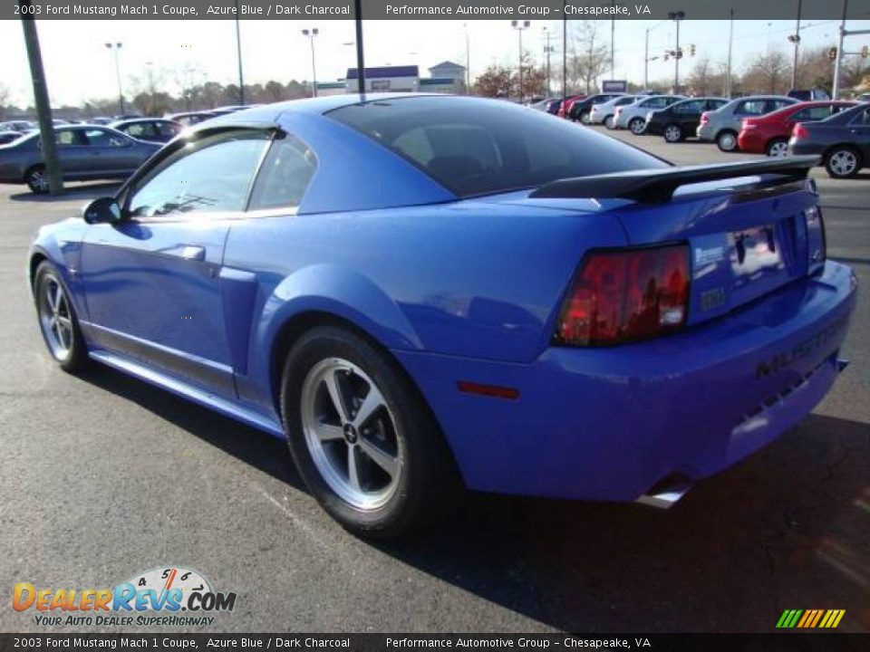 2003 Ford Mustang Mach 1 Coupe Azure Blue / Dark Charcoal Photo #3
