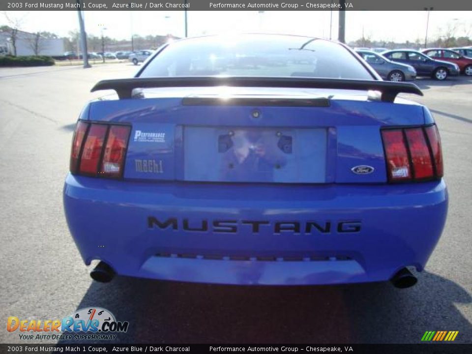 2003 Ford Mustang Mach 1 Coupe Azure Blue / Dark Charcoal Photo #4