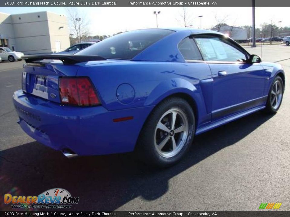 2003 Ford Mustang Mach 1 Coupe Azure Blue / Dark Charcoal Photo #5