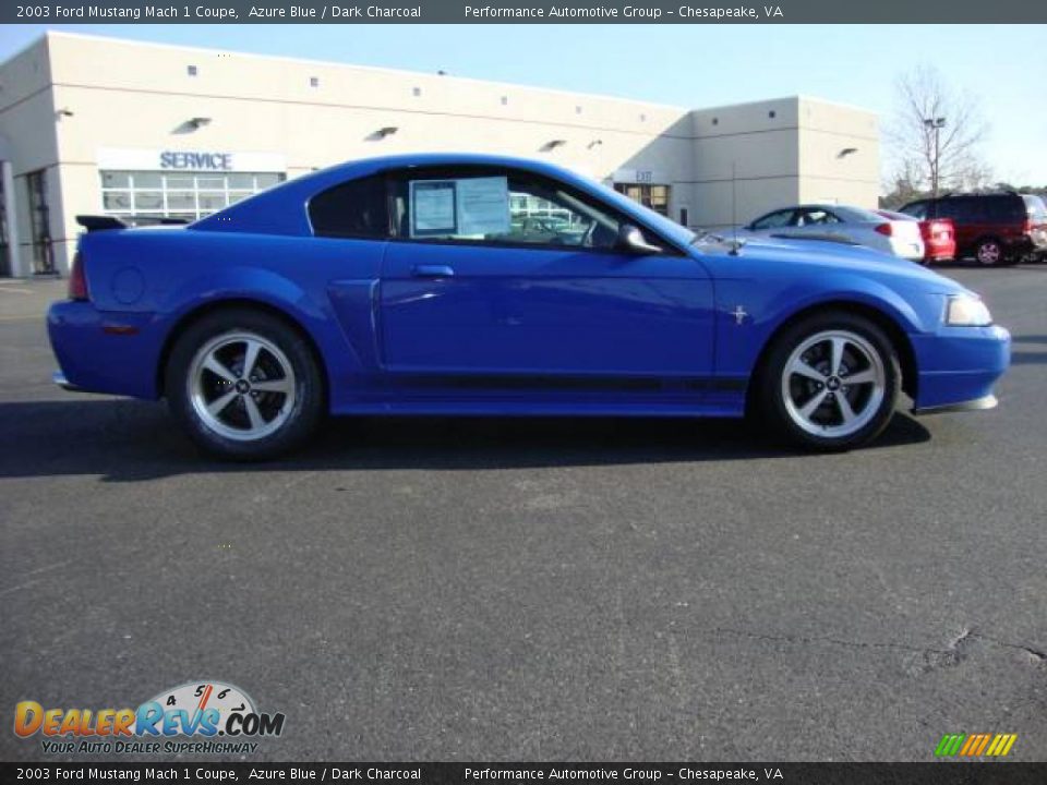 2003 Ford Mustang Mach 1 Coupe Azure Blue / Dark Charcoal Photo #6
