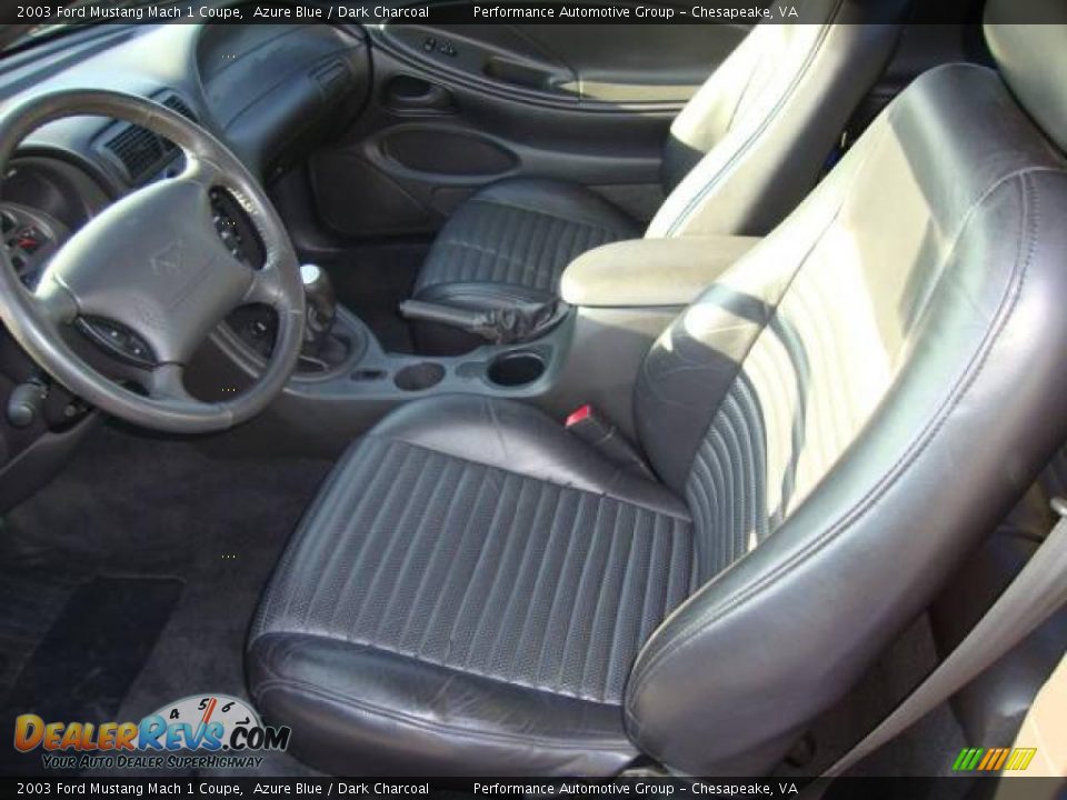 2003 Ford Mustang Mach 1 Coupe Azure Blue / Dark Charcoal Photo #9
