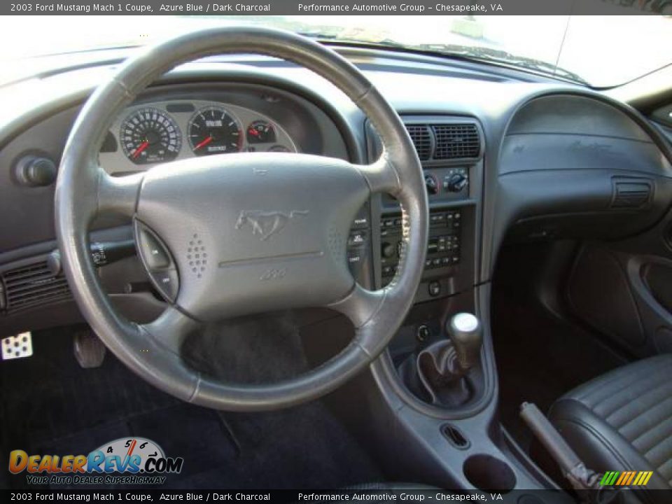 2003 Ford Mustang Mach 1 Coupe Azure Blue / Dark Charcoal Photo #11
