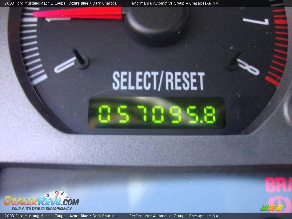 2003 Ford Mustang Mach 1 Coupe Azure Blue / Dark Charcoal Photo #15