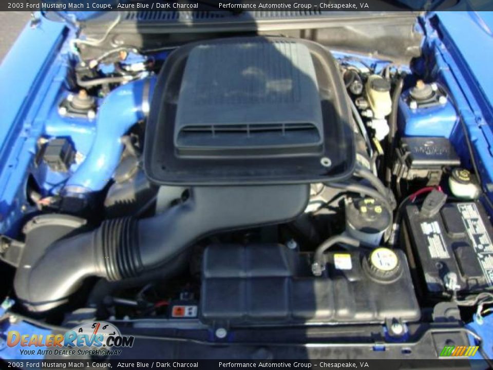 2003 Ford Mustang Mach 1 Coupe Azure Blue / Dark Charcoal Photo #23