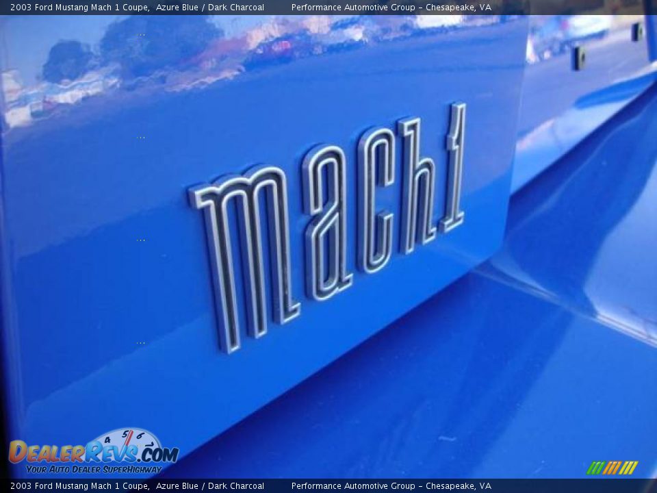 2003 Ford Mustang Mach 1 Coupe Azure Blue / Dark Charcoal Photo #25