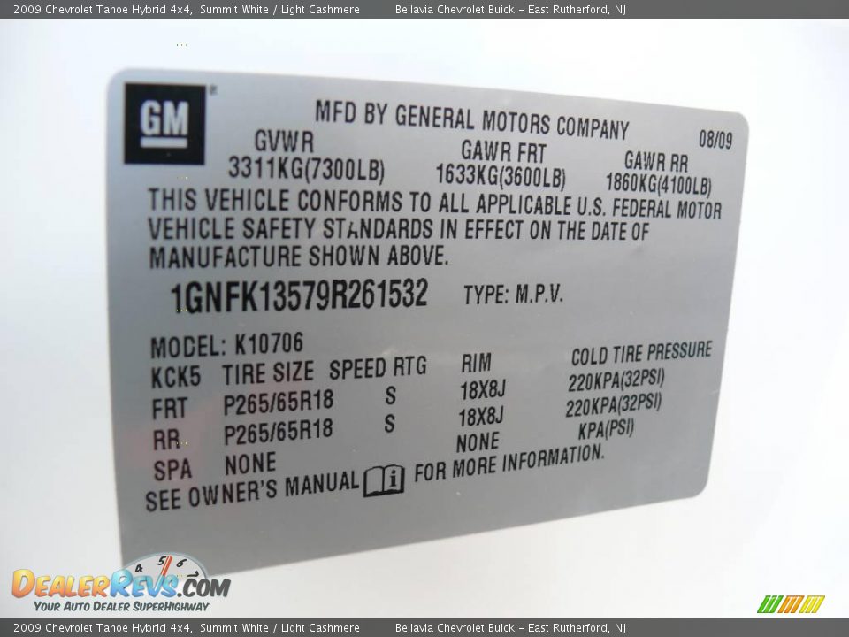 2009 Chevrolet Tahoe Hybrid 4x4 Summit White / Light Cashmere Photo #15