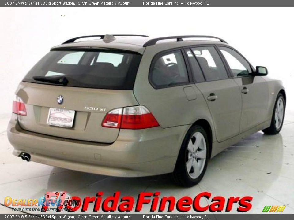 2007 BMW 5 Series 530xi Sport Wagon Olivin Green Metallic / Auburn Photo #2