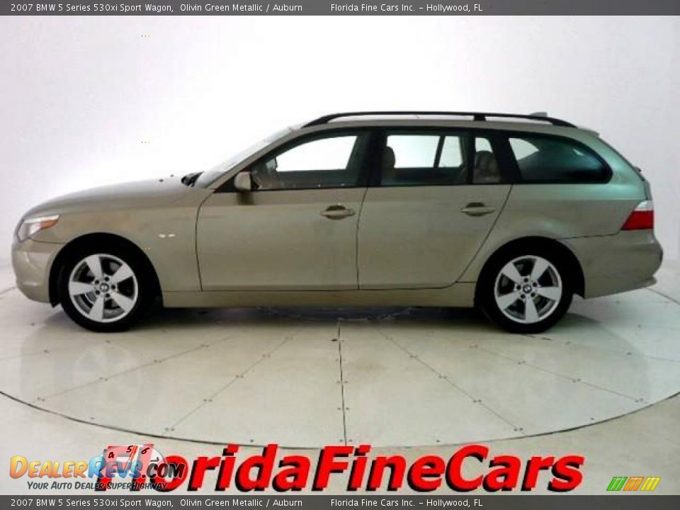 2007 BMW 5 Series 530xi Sport Wagon Olivin Green Metallic / Auburn Photo #3