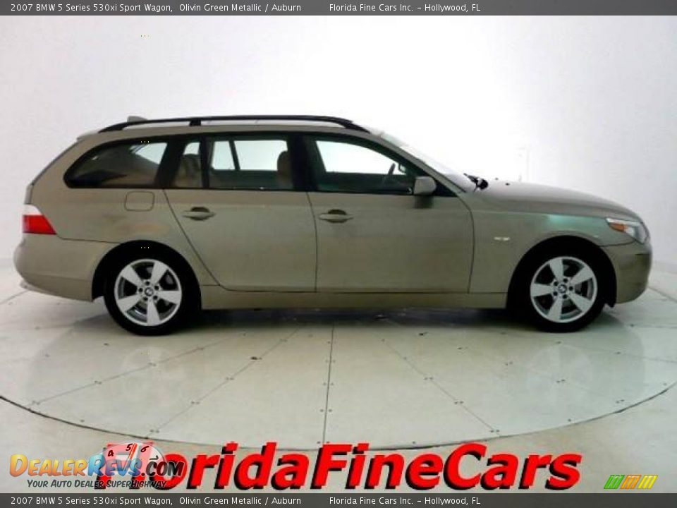 2007 BMW 5 Series 530xi Sport Wagon Olivin Green Metallic / Auburn Photo #4