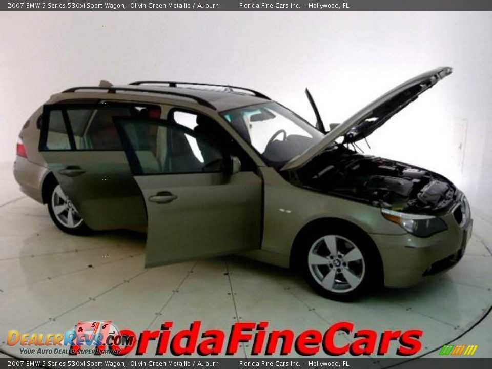 2007 BMW 5 Series 530xi Sport Wagon Olivin Green Metallic / Auburn Photo #7