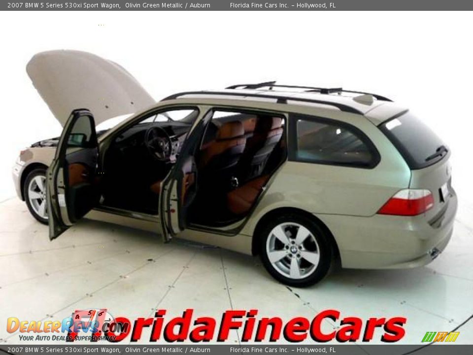 2007 BMW 5 Series 530xi Sport Wagon Olivin Green Metallic / Auburn Photo #8