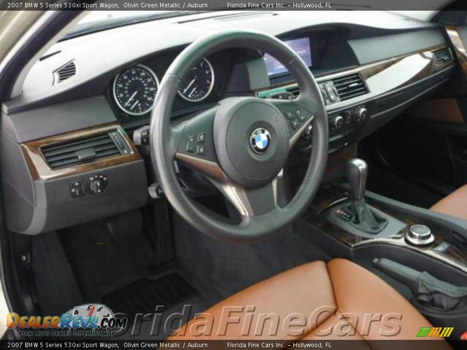 2007 BMW 5 Series 530xi Sport Wagon Olivin Green Metallic / Auburn Photo #12