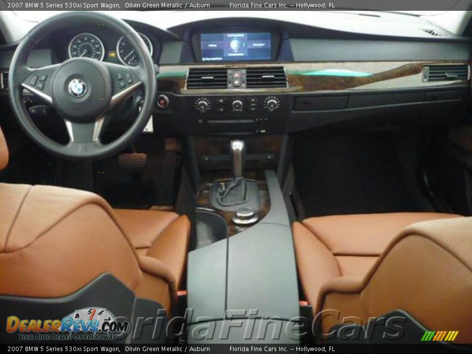 2007 BMW 5 Series 530xi Sport Wagon Olivin Green Metallic / Auburn Photo #15
