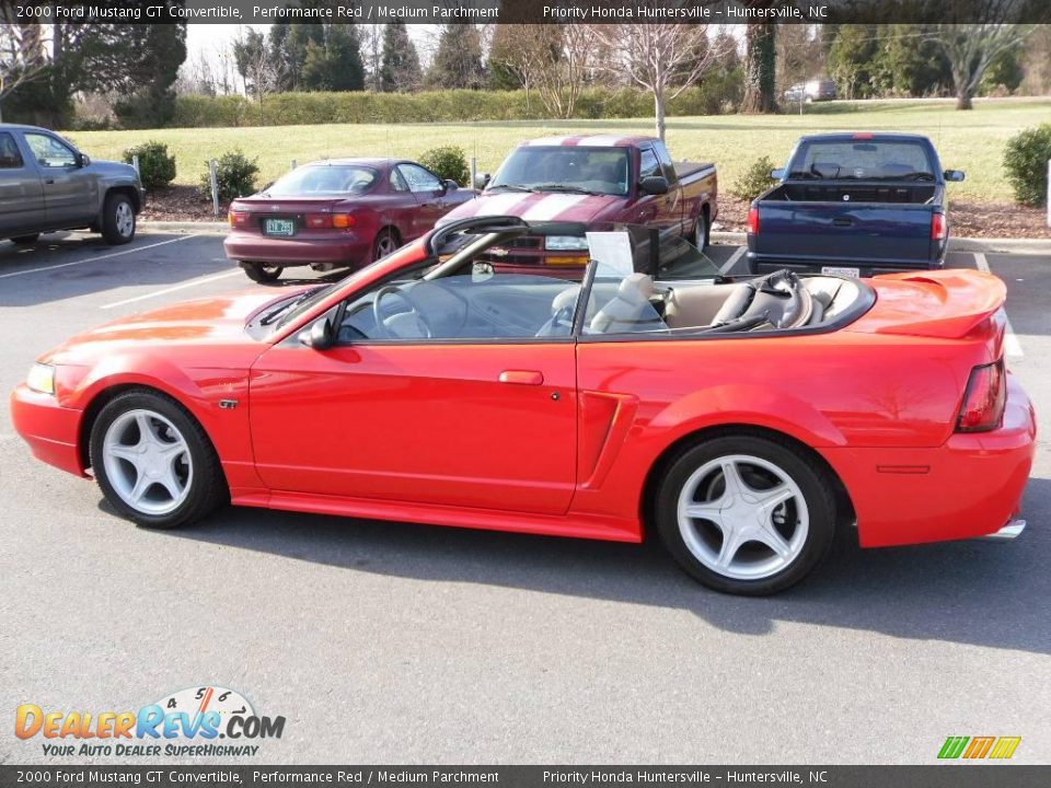 2000 Ford Mustang GT Convertible Performance Red / Medium Parchment Photo #3