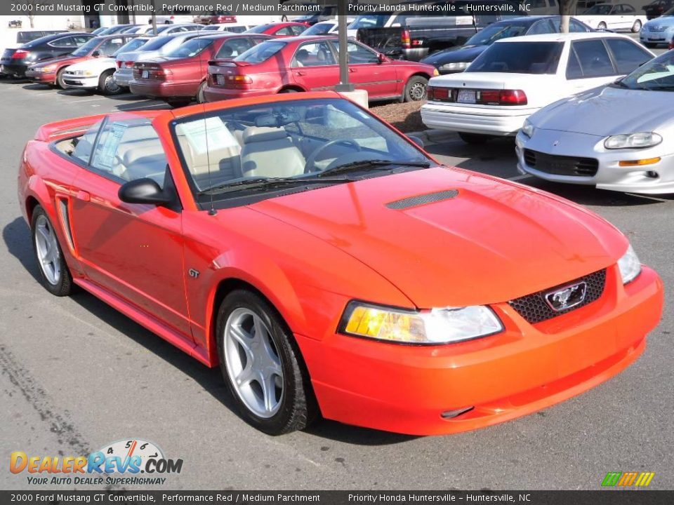 2000 Ford Mustang GT Convertible Performance Red / Medium Parchment Photo #6