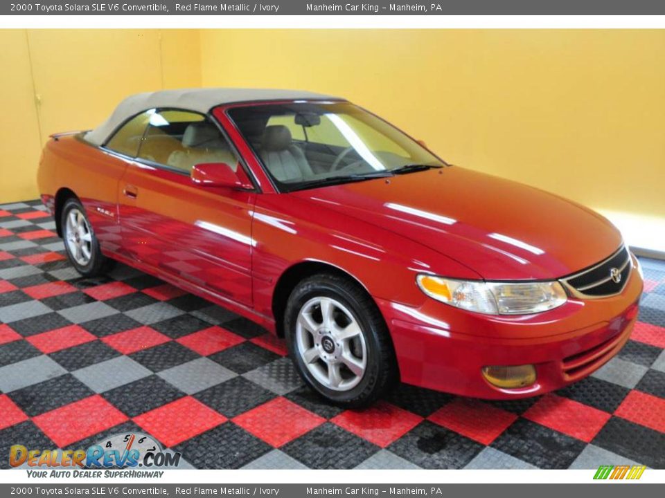 2000 Toyota Solara SLE V6 Convertible Red Flame Metallic / Ivory Photo #1