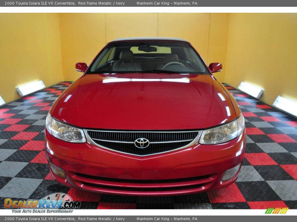 2000 Toyota Solara SLE V6 Convertible Red Flame Metallic / Ivory Photo #2