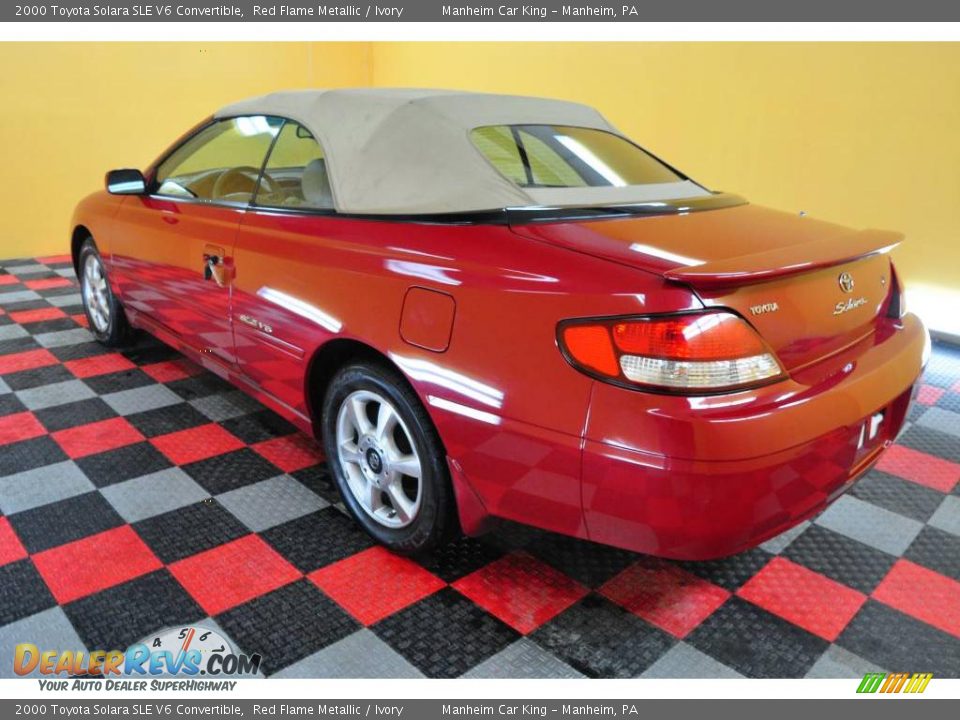 2000 Toyota Solara SLE V6 Convertible Red Flame Metallic / Ivory Photo #4